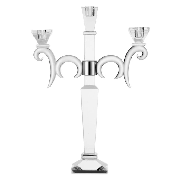 Канделябр на 3 свечи Decor de table Хрустальное вдохновение 28х40 см, хрусталь бессвинцовый, п/к