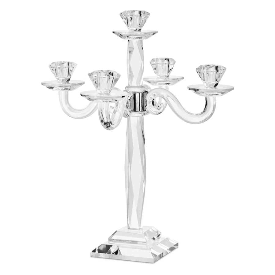 Канделябр на 5 свечей Decor de table Хрустальное вдохновение 43 см, хрусталь, п/к