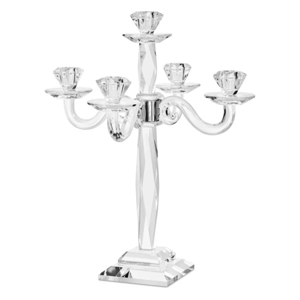 Канделябр на 5 свечей Decor de table Хрустальное вдохновение 43 см, хрусталь, п/к