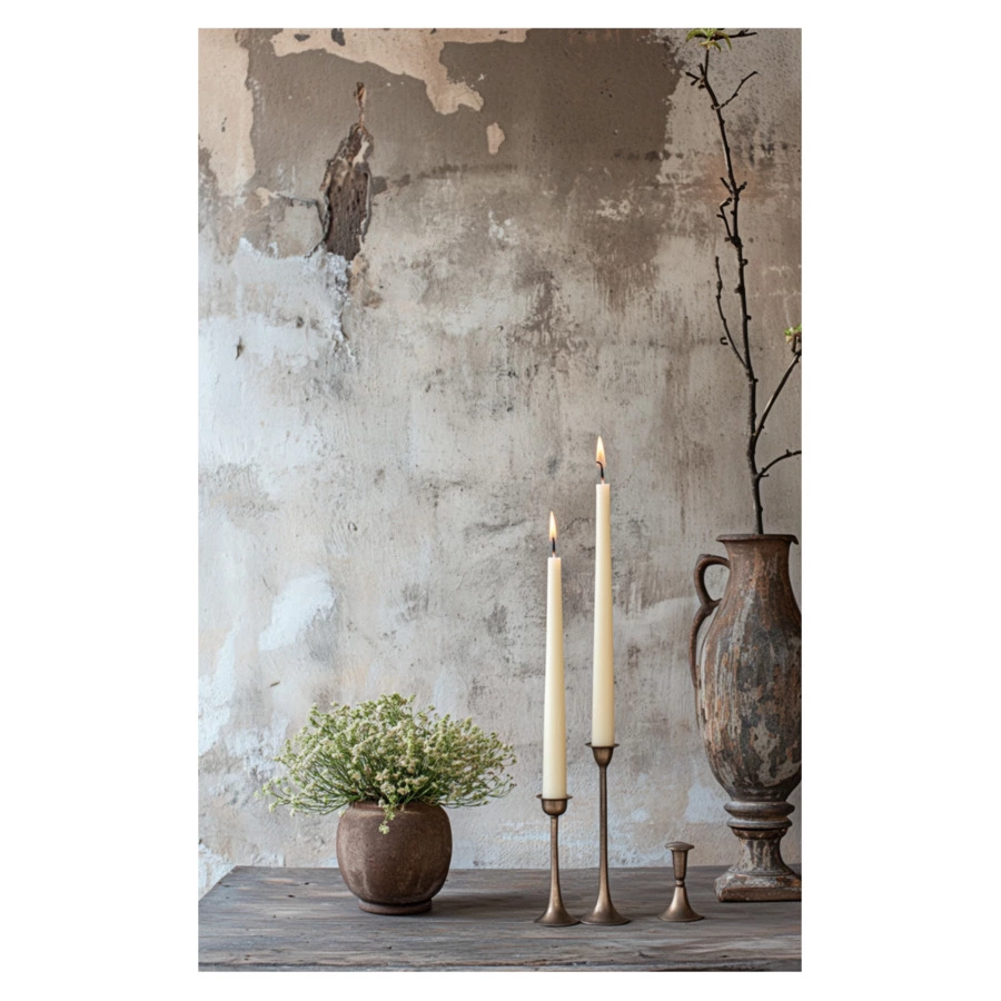 Набор интерьерных свечей Enosens Особый повод 35х2,5 см, 2 шт, бежевый