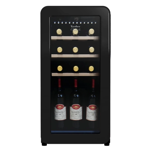 Винный шкаф на 18 бутылок TESLER CWC-188 BLACK 36,6x47,6х74,3 см, 1 зона, от +5°C до +20°C