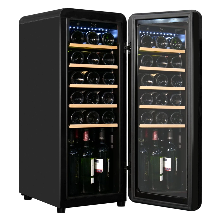 Винный шкаф на 24 бутылки TESLER CWC-248 BLACK 36,6x47,6х92,8 см, 1 зона, от +5°C до +20°C