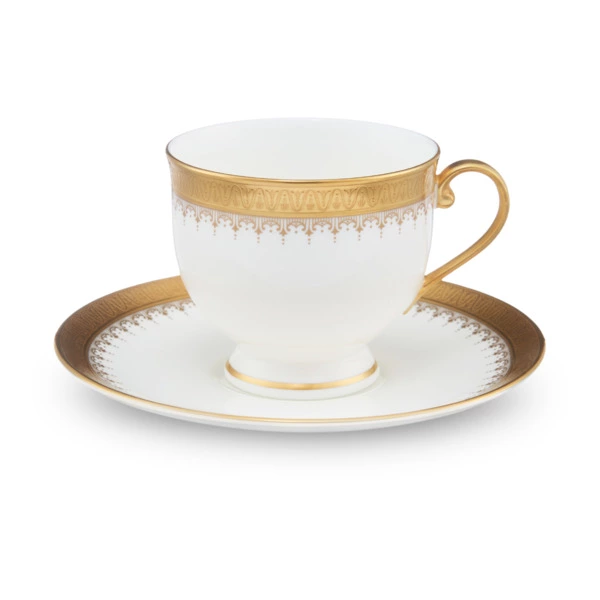 Чашка чайная с блюдцем Narumi Золотая монета 240 мл, фарфор костяной