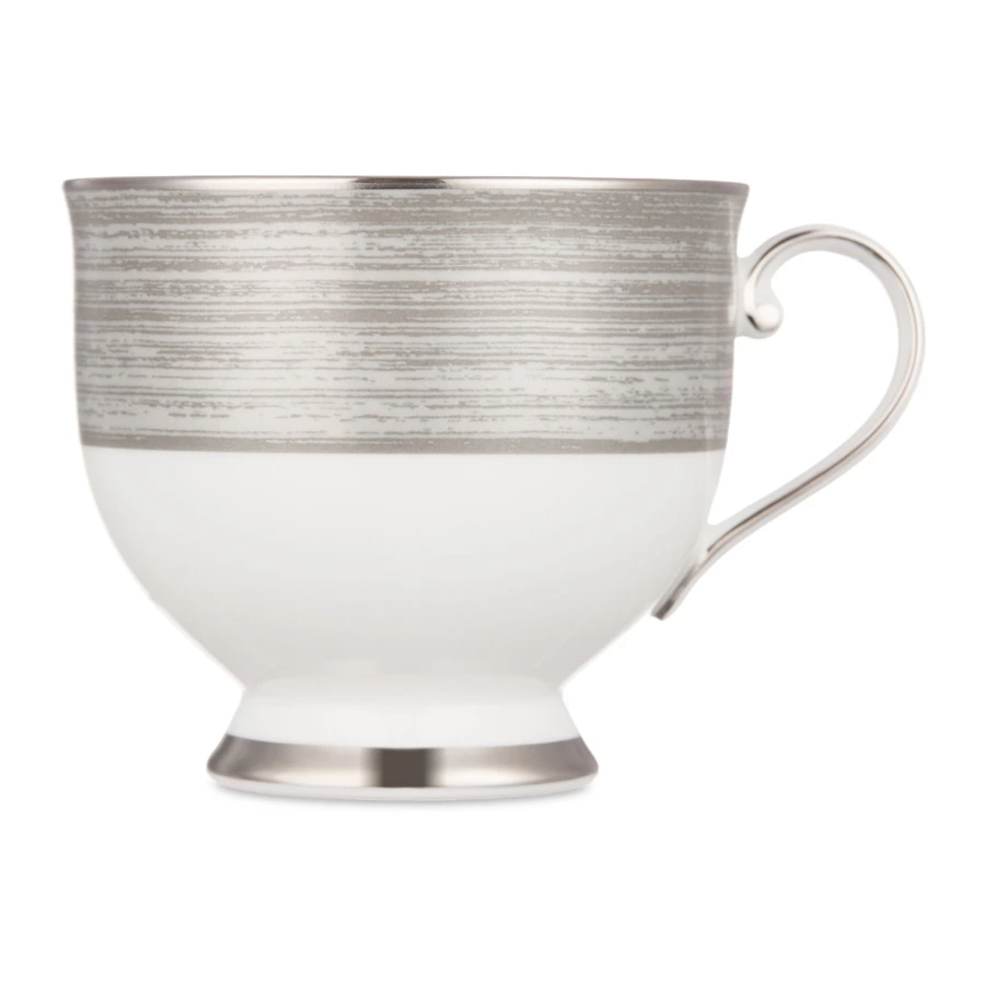 Чашка чайная с блюдцем Narumi Платиновый дуэт 270 мл, фарфор костяной