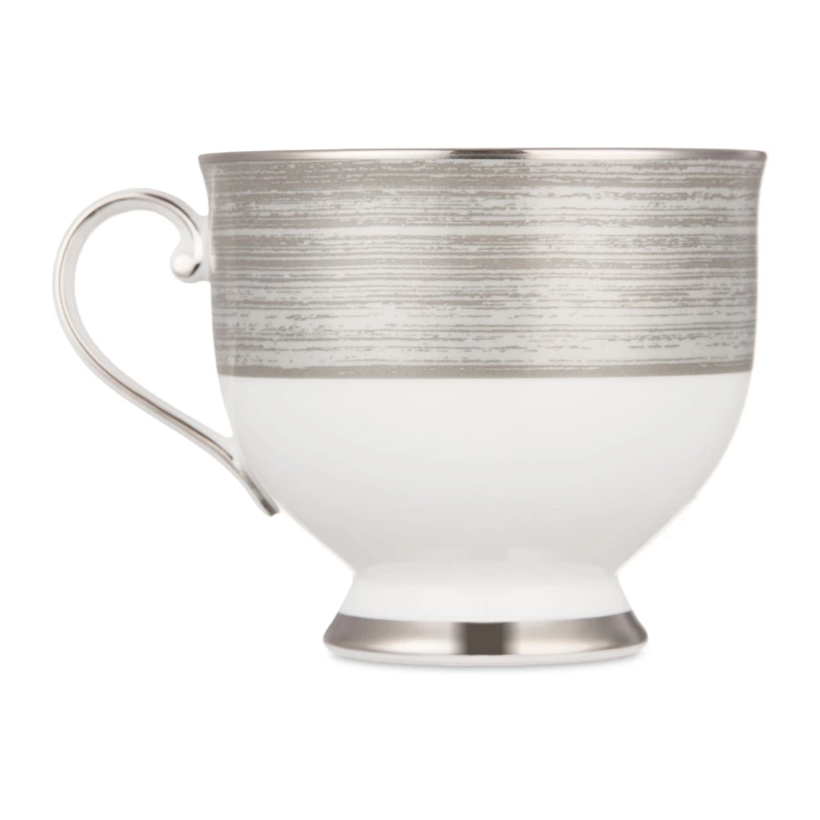 Чашка чайная с блюдцем Narumi Платиновый дуэт 270 мл, фарфор костяной