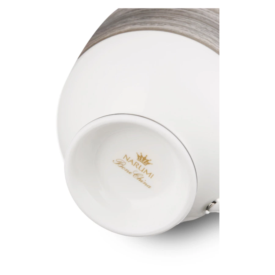 Чашка чайная с блюдцем Narumi Платиновый дуэт 270 мл, фарфор костяной