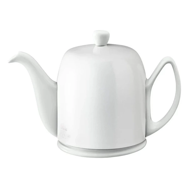 Чайник заварочный Degrenne Salam Monochrome 900 мл на 6 чашек, белый с белой крышкой, фарфор, сталь