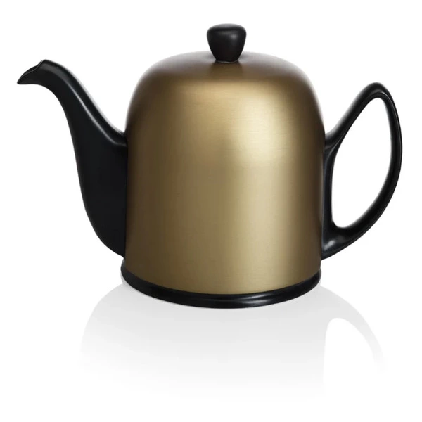 Чайник заварочный Degrenne Salam 700 мл на 4 чашки, черный с бронзовой крышкой, фарфор, алюминий