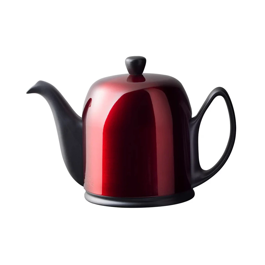 Чайник заварочный Degrenne Salam 900 мл на 6 чашек, черный с красной крышкой, фарфор, алюминий
