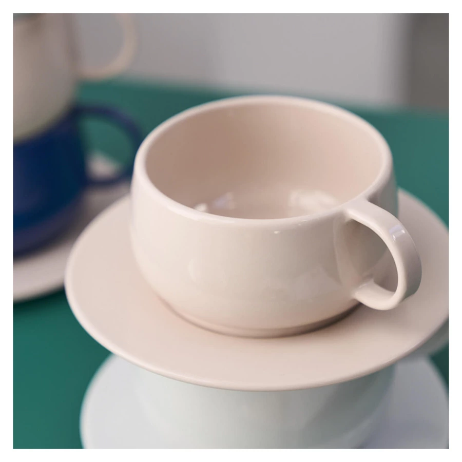 Чашка чайная Degrenne Empileo Rose Nude 250 мл, светло-бежевая, керамика