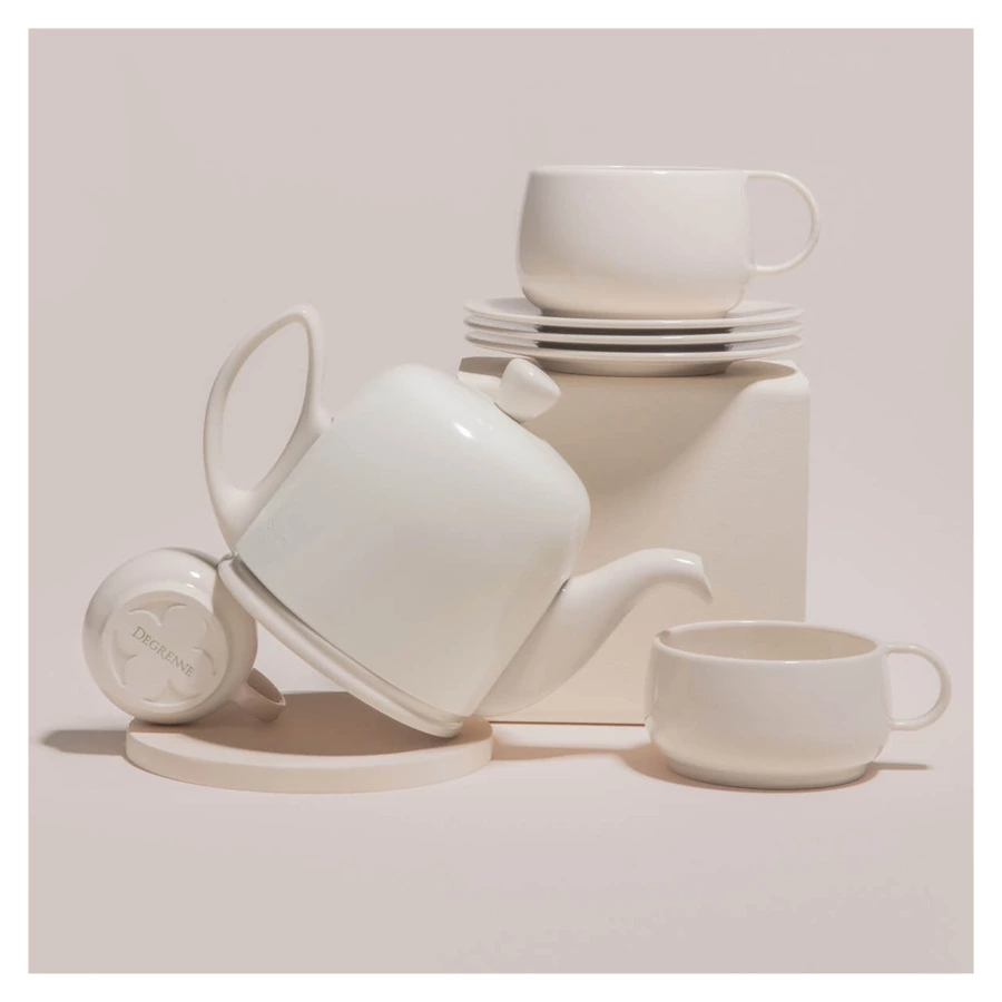 Чашка чайная Degrenne Empileo Rose Nude 250 мл, светло-бежевая, керамика