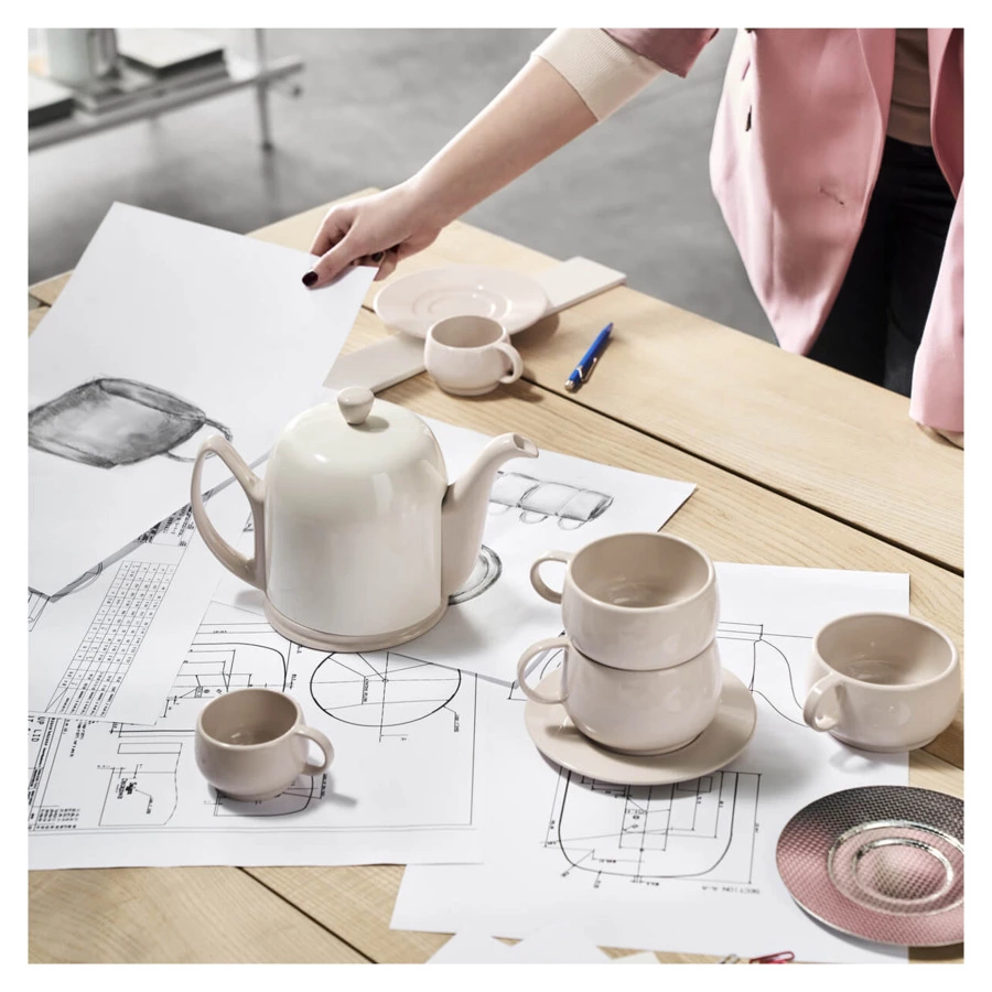 Чашка чайная Degrenne Empileo Rose Nude 250 мл, светло-бежевая, керамика