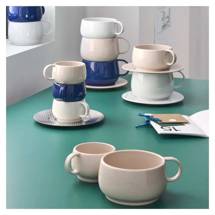 Чашка чайная Degrenne Empileo Rose Nude 250 мл, светло-бежевая, керамика