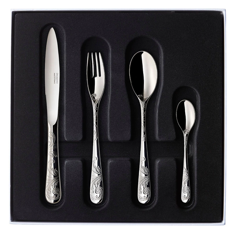 Набор столовых приборов Degrenne AQUATIC Couture на 6 персон 24 предмета с полой ручкой, сталь нержа