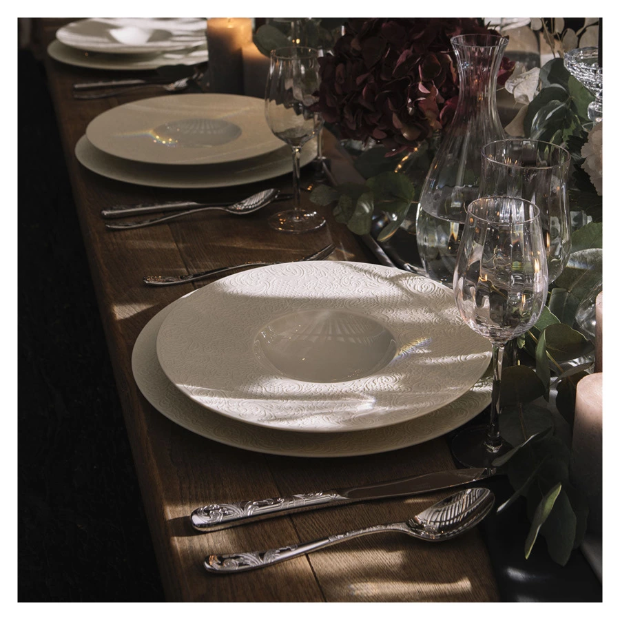 Набор столовых приборов Degrenne AQUATIC Couture на 6 персон 24 предмета с полой ручкой, сталь нержа