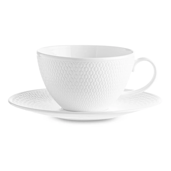 Чашка чайная с блюдцем Wedgwood Джио 290 мл, фарфор костяной, п/к