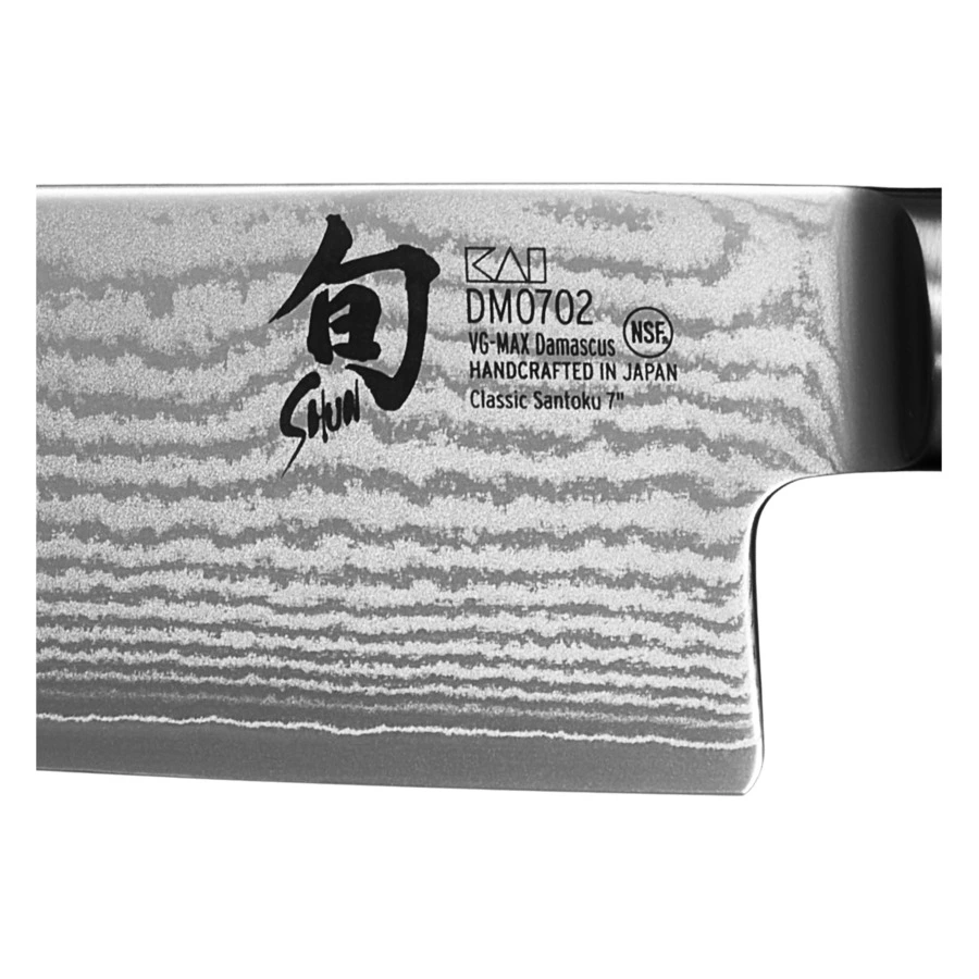 Набор 5 дамасских ножей KAI Шан Классик на магнитной подставке, черный дуб, п/к