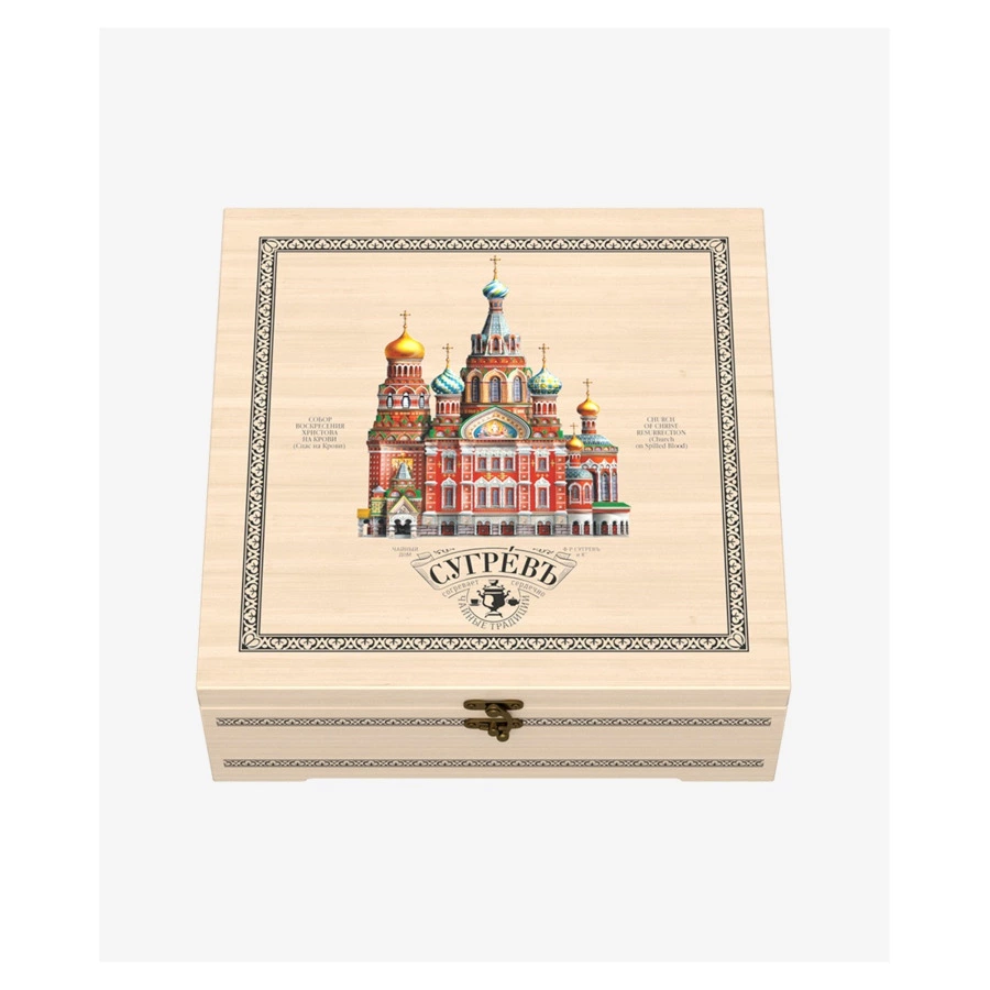 Набор чая листового в шкатулке СУГАРВЪ Петербург 225 г, 9 шт