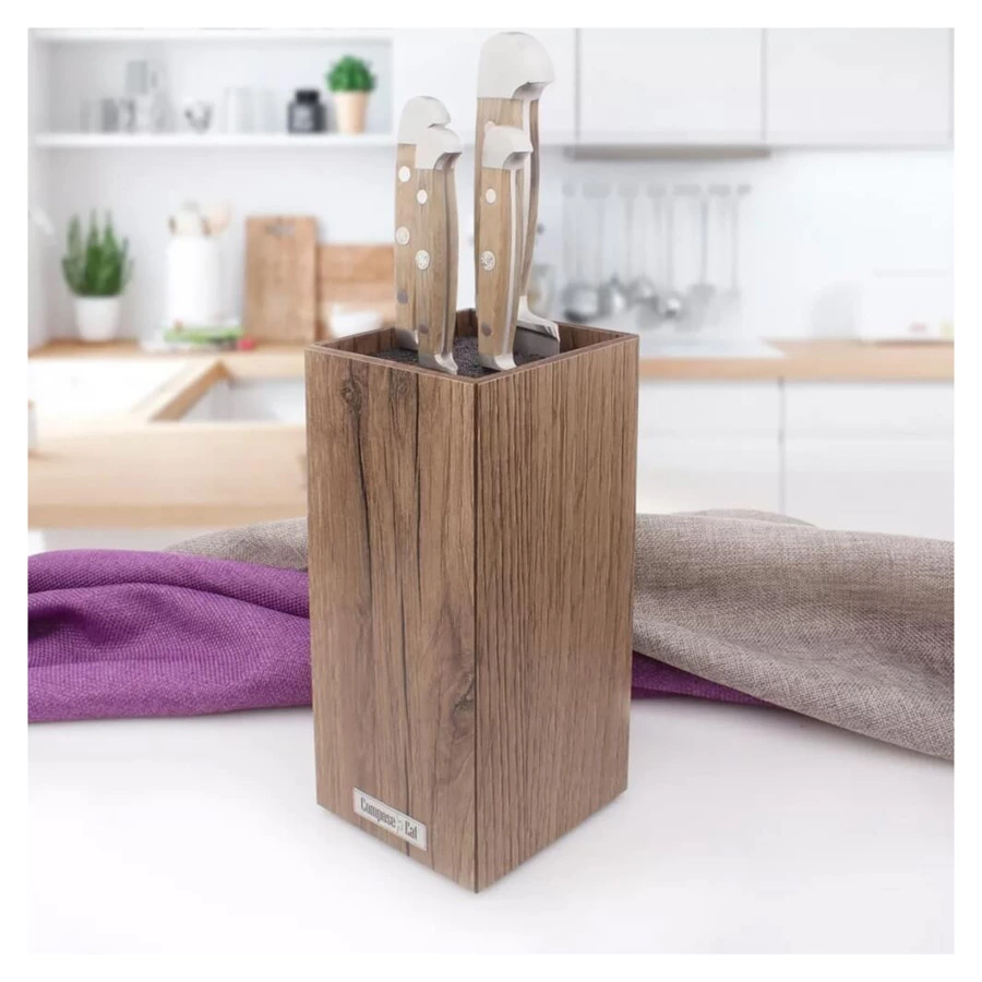 Подставка для ножей ComposeEat Everyday 10х10х23 см, композит, дуб коричневый