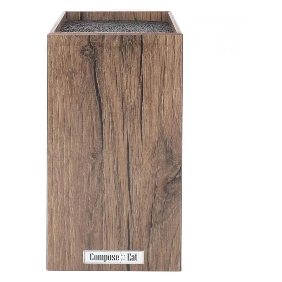 Подставка для ножей ComposeEat Everyday 10х10х23 см, композит, дуб коричневый