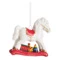 Елочное украшение Decor de table Лошадка, красное седло 8х2,6х8 см, фарфор