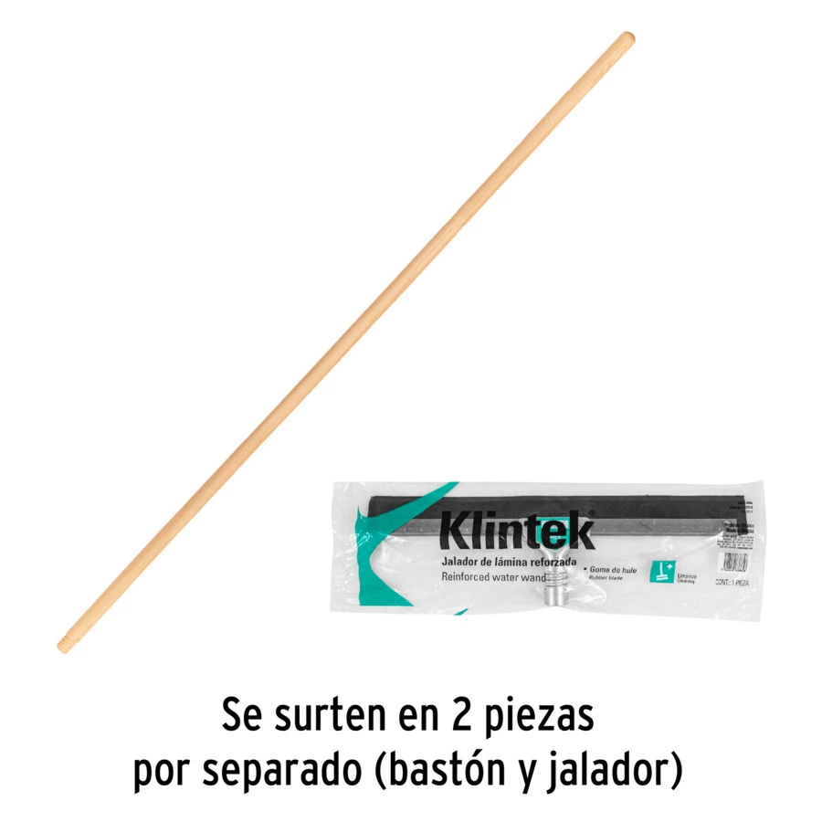 Водосгон для пола Klintek 40 см, черенок дерево 120 см,, оранжевый, 57018