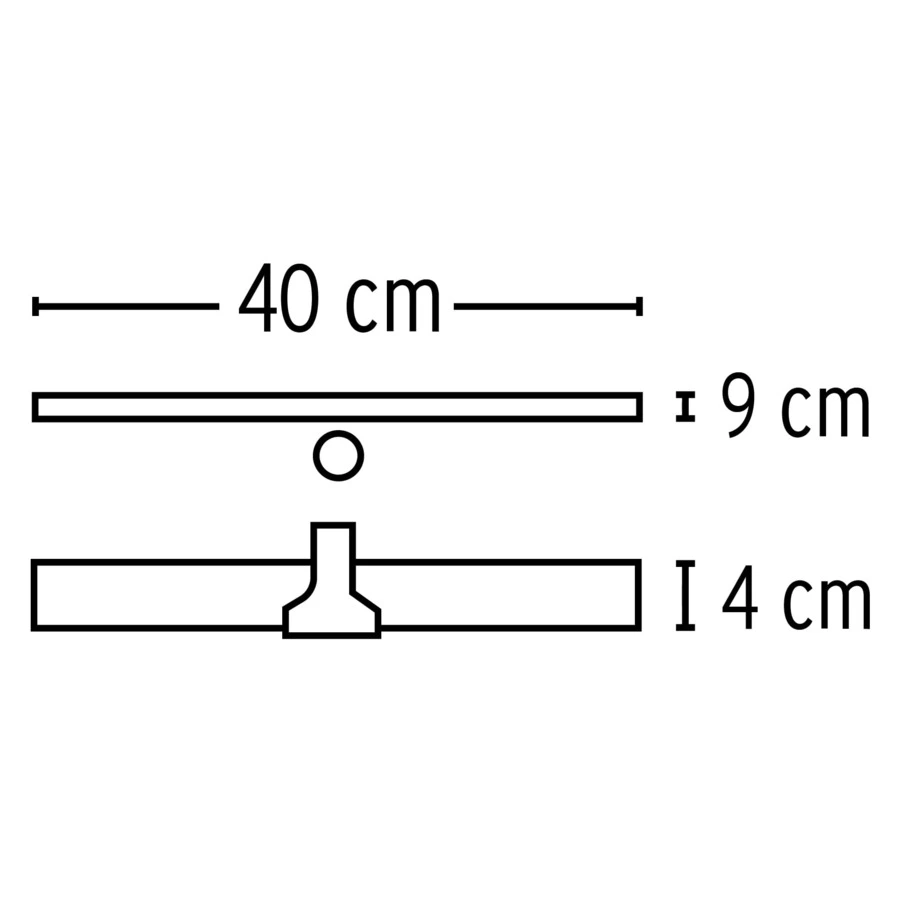 Водосгон для пола Klintek 40 см, черенок дерево 120 см,, оранжевый, 57018