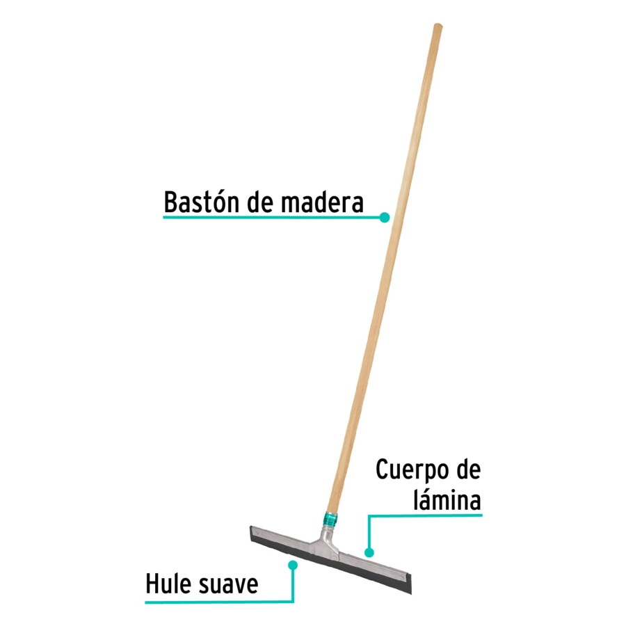 Водосгон для пола Klintek 40 см, черенок дерево 120 см,, оранжевый, 57018