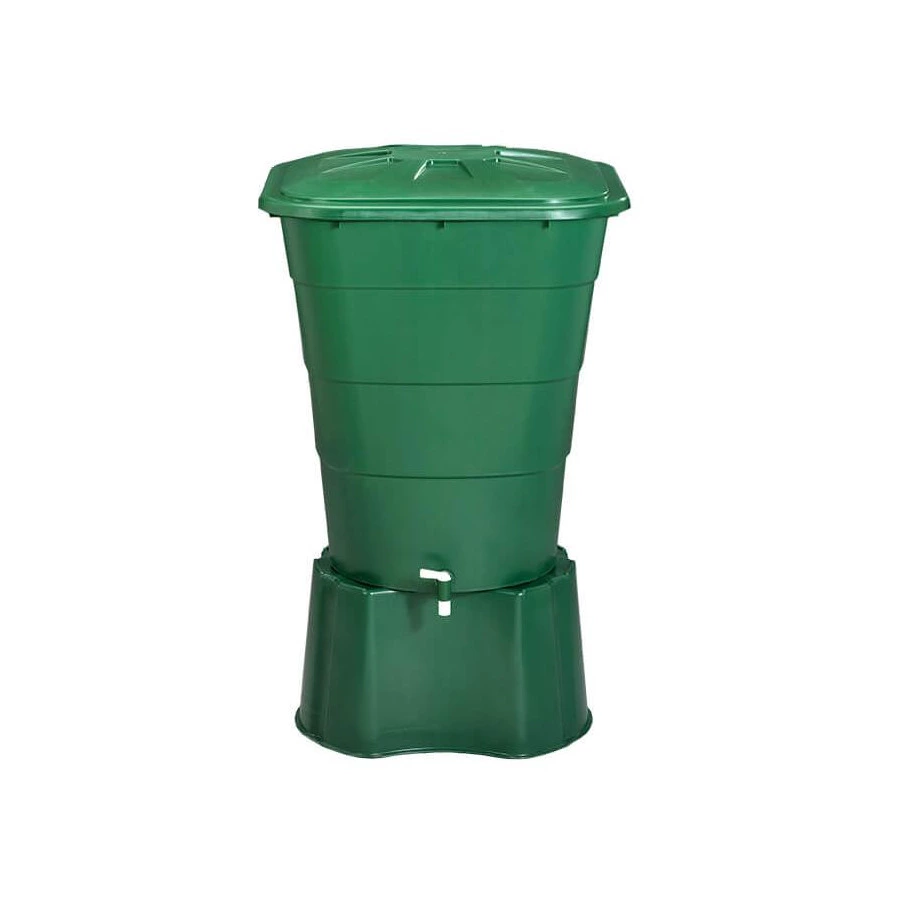 Емкость для воды Graf квадратная с крышкой и краном 203 литра, пластик, зеленая, 501205