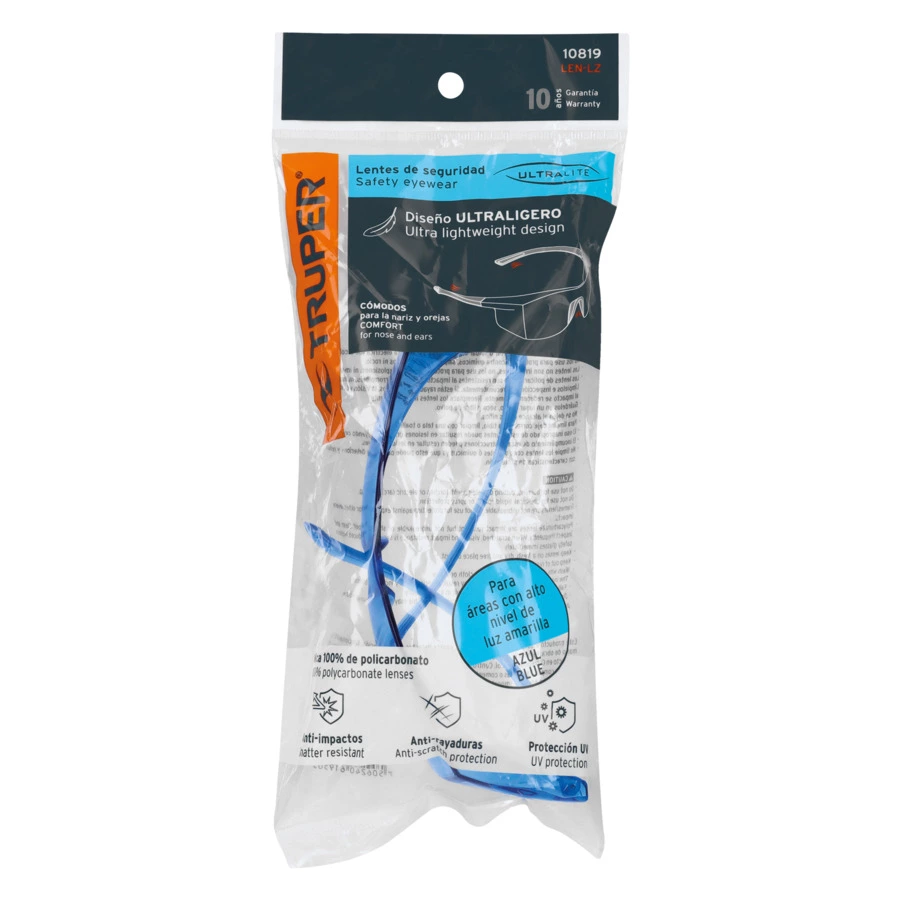 Очки защитные ультралегкие Truper синие 10819