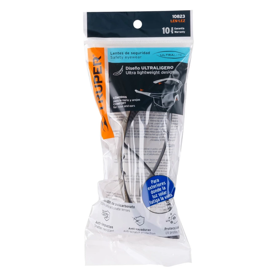 Очки защитные ультралегкие Truper серые зеркальные 10823