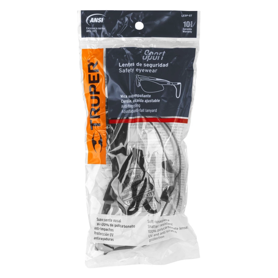 Очки защитные Truper Sport на ремне, прозрачные, 15170