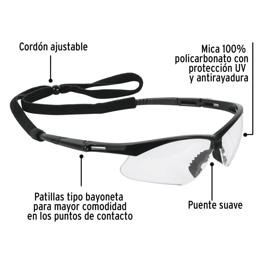 Очки защитные Truper Sport на ремне, прозрачные, 15170