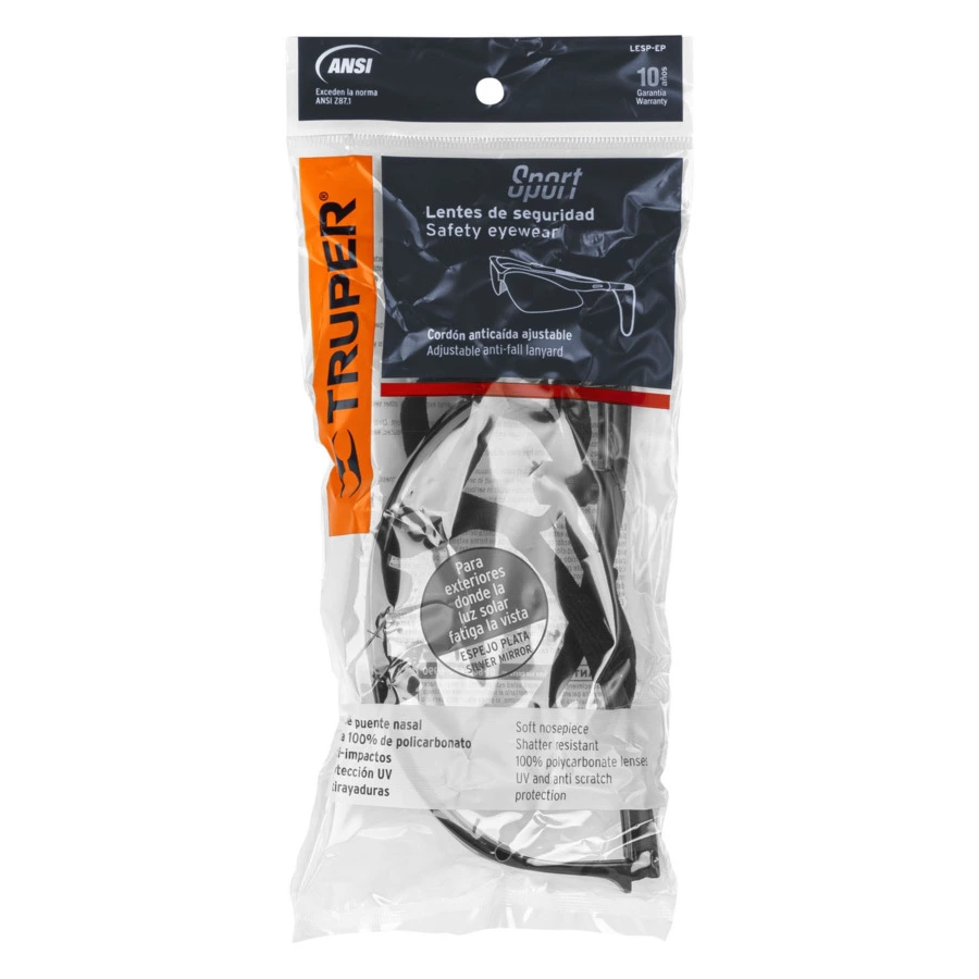 Очки защитные Truper Sport на ремне, серые, 15182