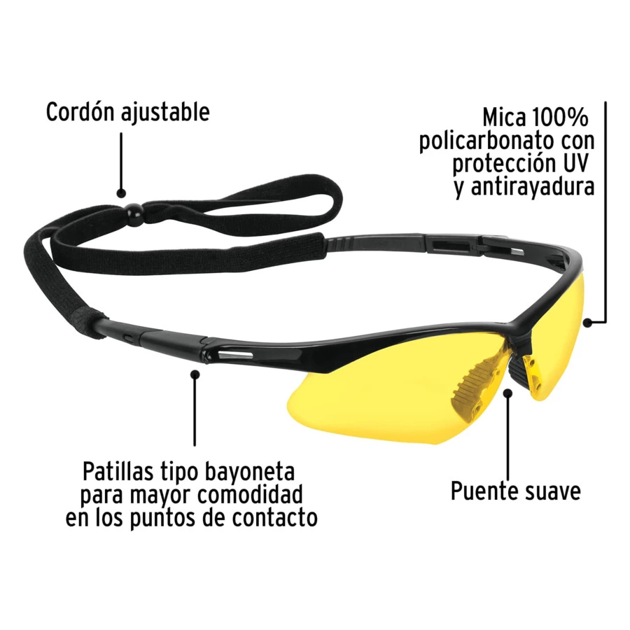 Очки защитные Truper Sport на ремне, янтарные, 15174