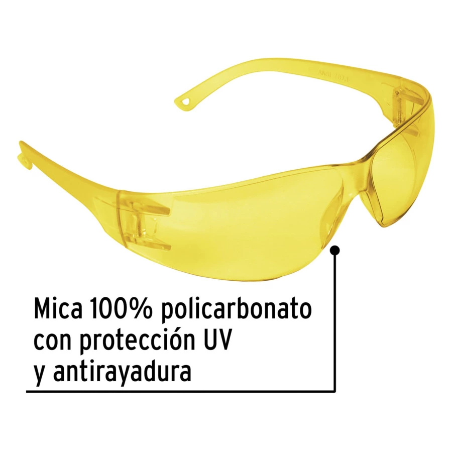 Очки защитные с широкими дужками Pretul янтарные 20403