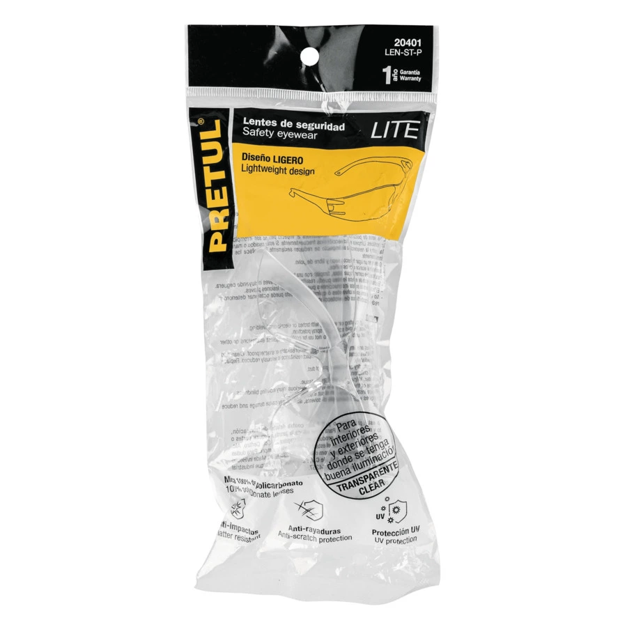 Очки защитные с широкими дужками Pretul прозрачные 20401