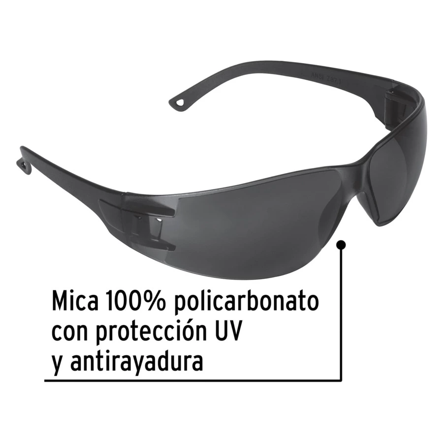 Очки защитные с широкими дужками Pretul дымчатые 20402