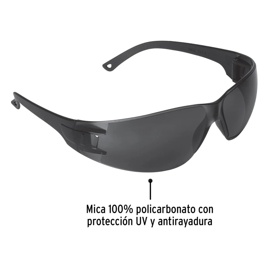 Очки защитные с широкими дужками Pretul дымчатые 20402