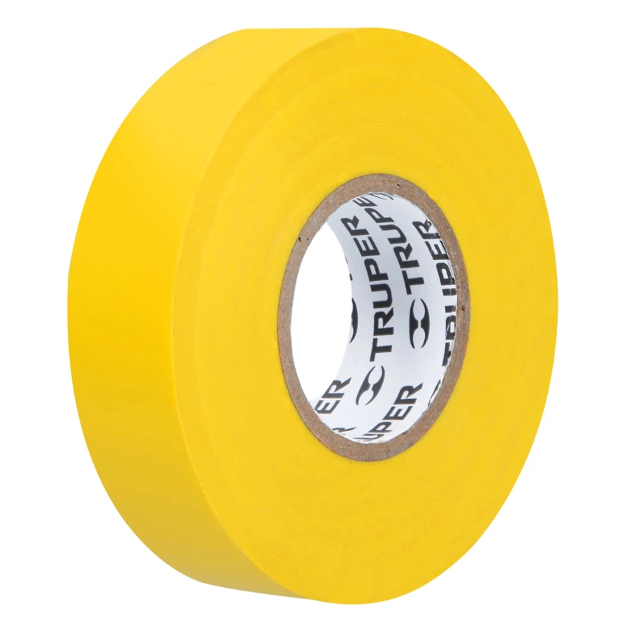 Изолента Truper 19 мм х 18 м, ПВХ с клеевым акриловым слоем, желтая, M-33А 12503