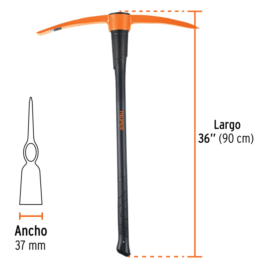 Кайло двустороннее Truper 3 кг, резец 37 мм, ручка фиберглас 91 см, 18630