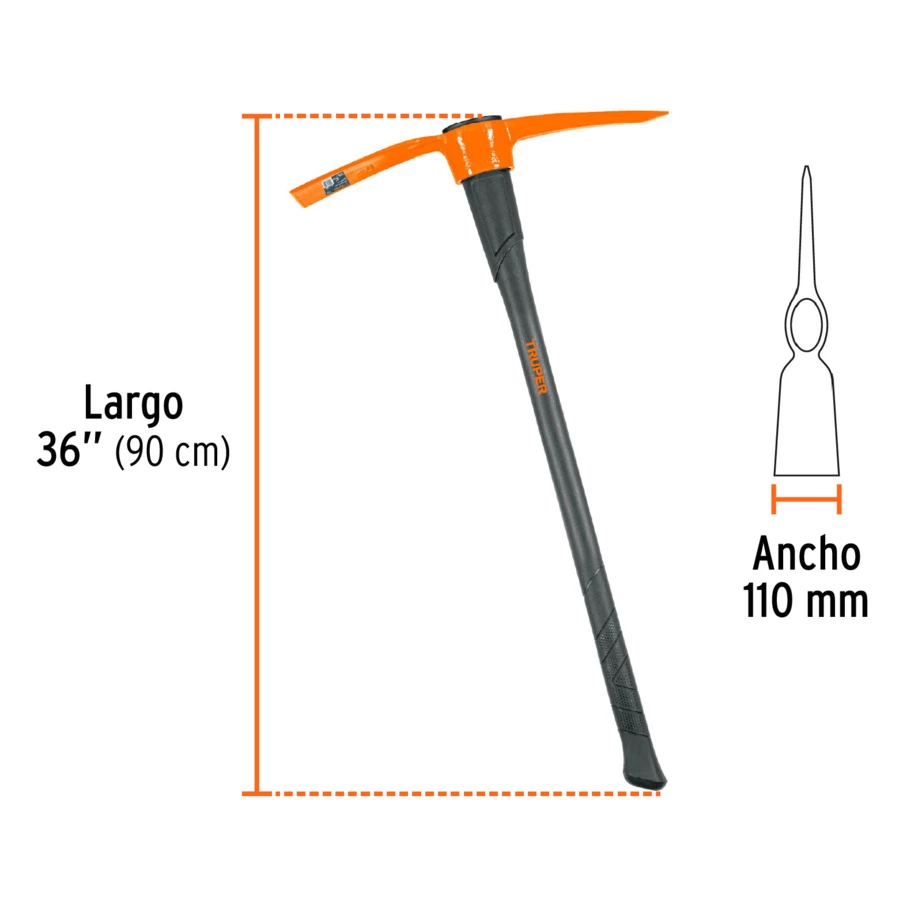 Кайло двустороннее Truper 2,3 кг, резец 110 мм, ручка фиберглас 91 см, 18647
