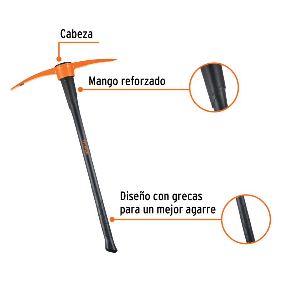 Кайло двустороннее Truper 2,3 кг, резец 33 мм, ручка фиберглас 91 см, 18646