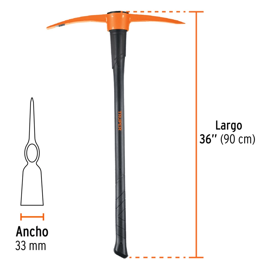 Кайло двустороннее Truper 2,3 кг, резец 33 мм, ручка фиберглас 91 см, 18646