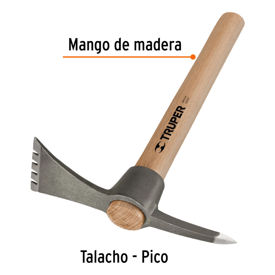 Кайло двустороннее садовое Truper 600 г, ручка 30 см, дерево, 19815