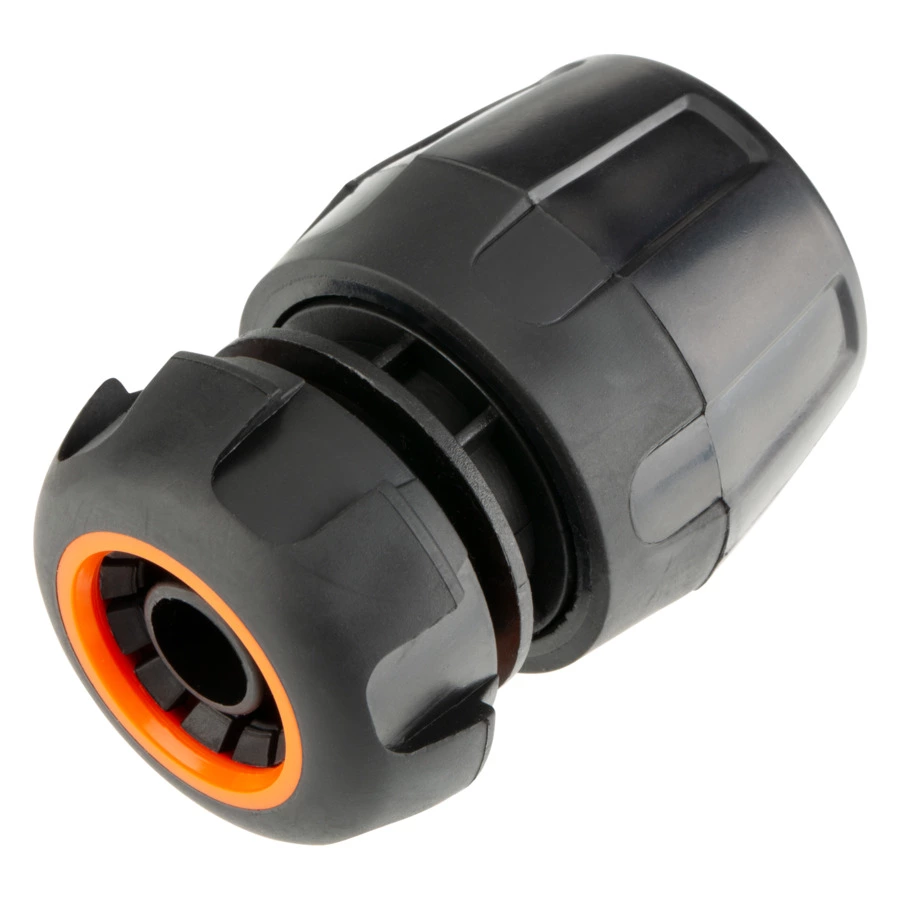 Коннектор для шланга 1/2" Amigo XXL с soft-покрытием, цанговое соединение, ABS-пластик, черный, 7950