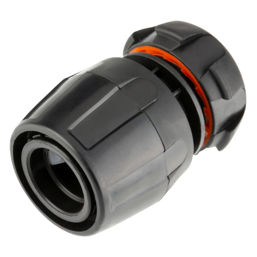 Коннектор для шланга 1/2" Amigo XXL с soft-покрытием, цанговое соединение, ABS-пластик, черный, 7950