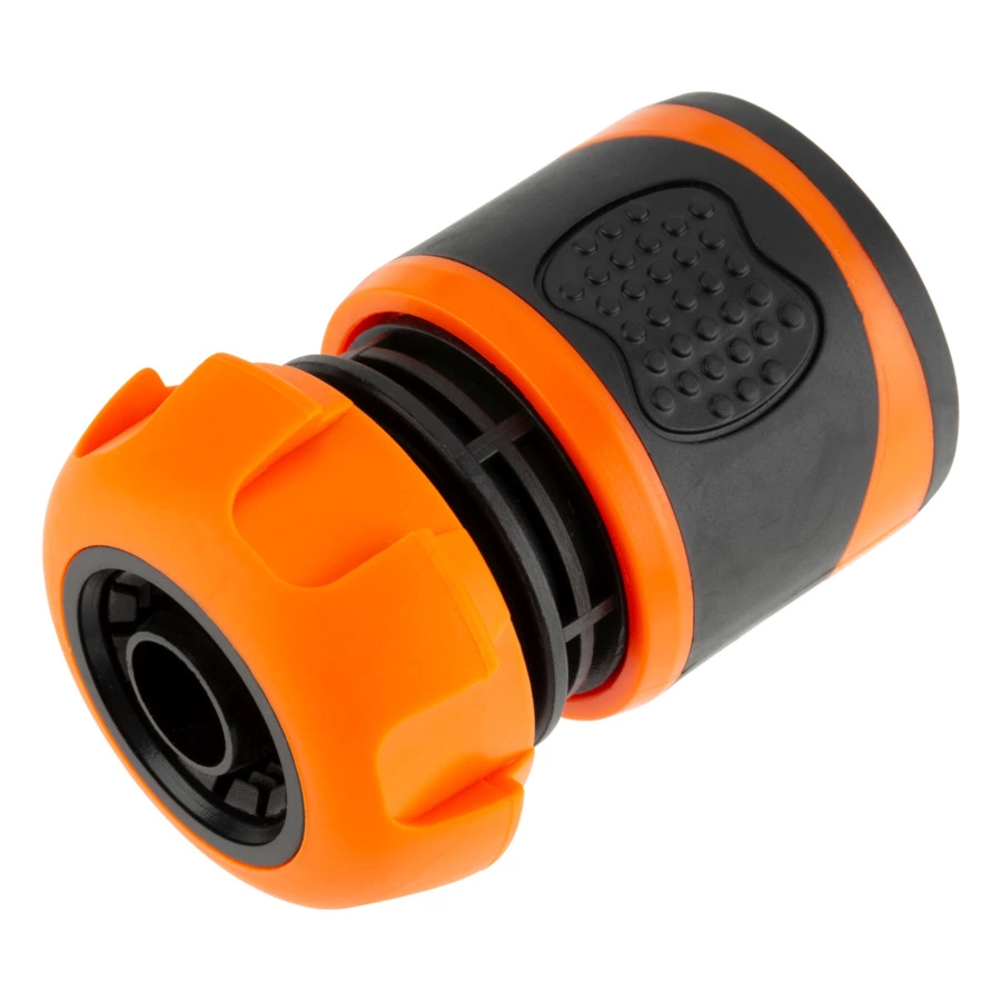 Коннектор для шланга 1/2" Amigo с soft-покрытием, цанговое соединение, ABS-пластик, оранжевый, 79512