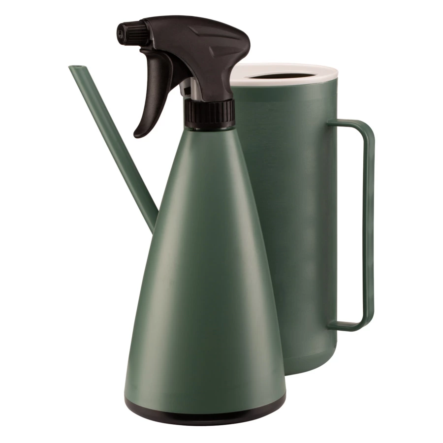 Лейка и опрыскиватель для цветов EPOCA 1,5 л, снежный лес, зеленая, пластик, 24485