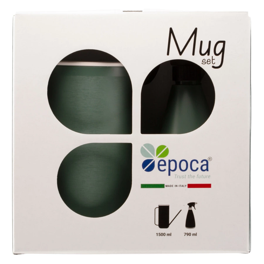 Лейка и опрыскиватель для цветов EPOCA 1,5 л, снежный лес, зеленая, пластик, 24485